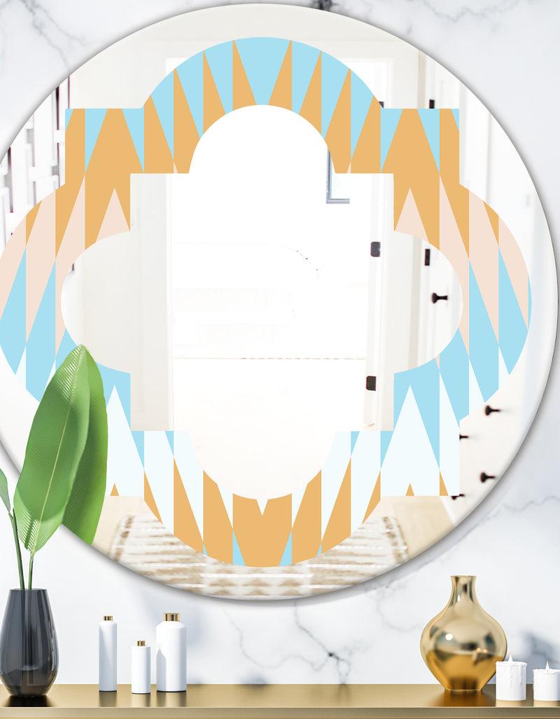 DesignQ Retro Abstract Design VI - Modern Round or Oval Wall Mirror - Quatrefoil