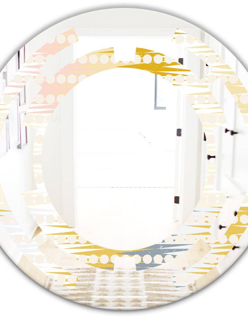 DesignQ Retro Abstract Design VIII - Modern Round Or Oval Wall Mirror - Space
