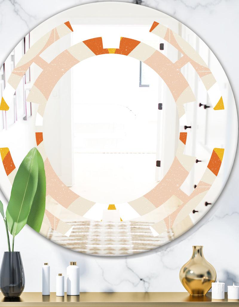 DesignQ Retro Abstract Design XII - Modern Round or Oval Wall Mirror - Space