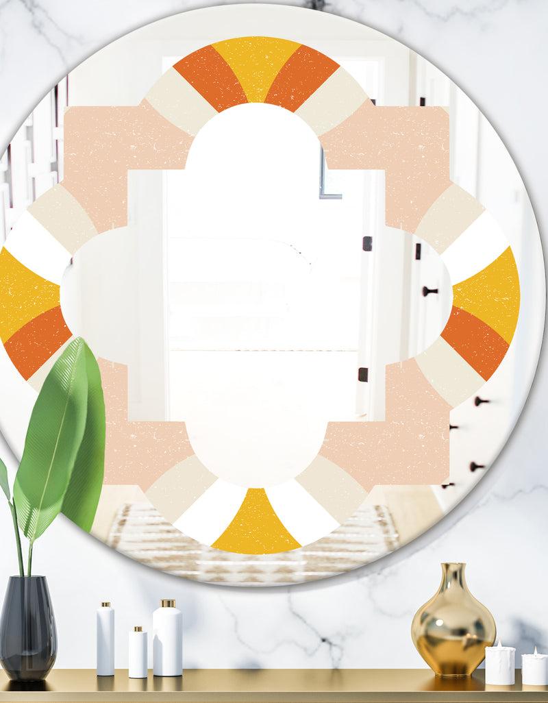 DesignQ Retro Abstract Design XII - Modern Round or Oval Wall Mirror - Quatrefoil