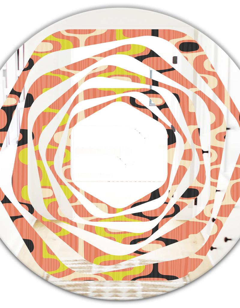DesignQ Retro Abstract Design XIII - Modern Round Or Oval Wall Mirror - Whirl