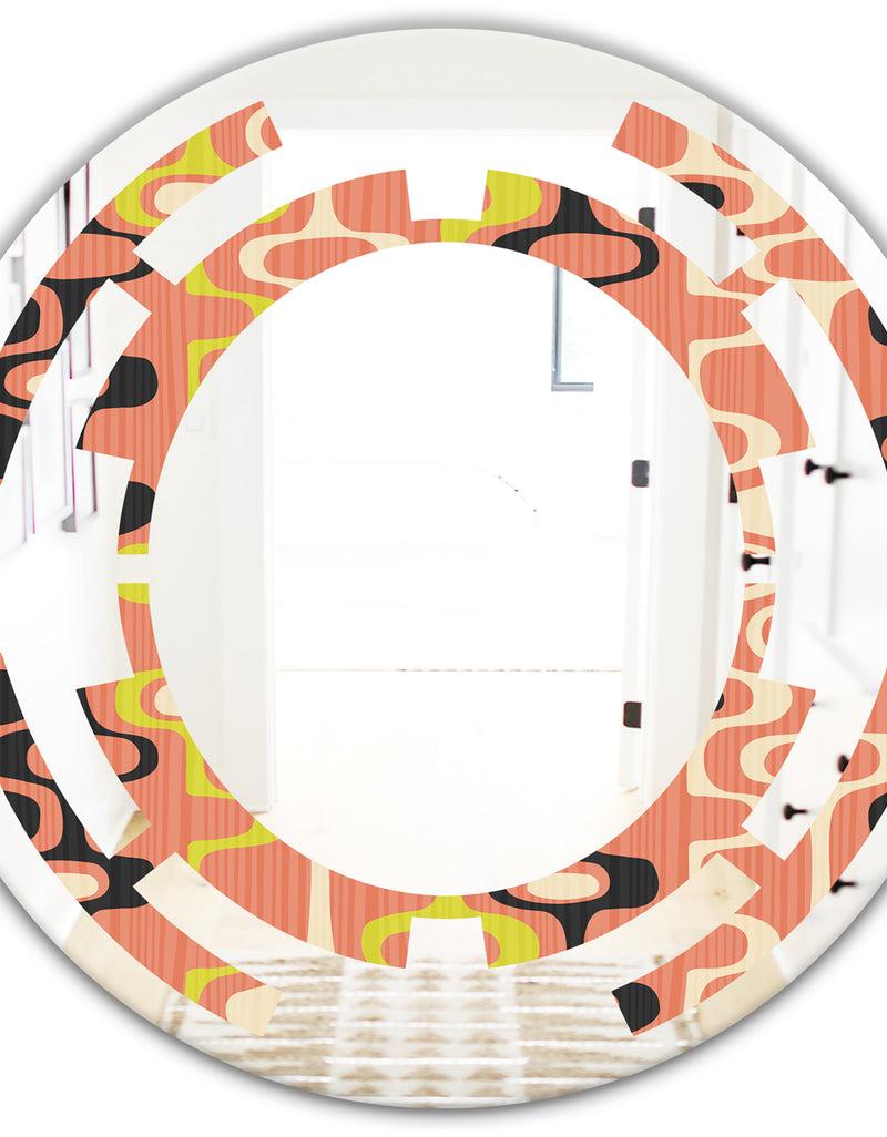 DesignQ Retro Abstract Design XIII - Modern Round Or Oval Wall Mirror - Space