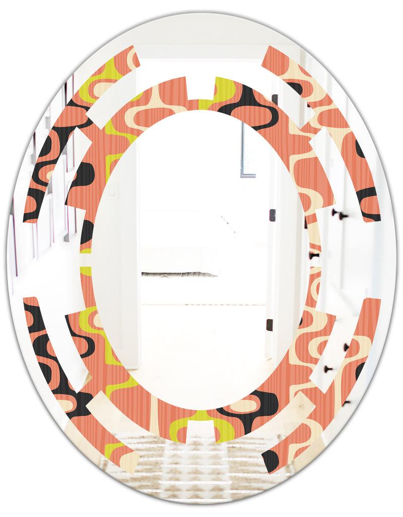 DesignQ Retro Abstract Design XIII - Modern Round Or Oval Wall Mirror - Space