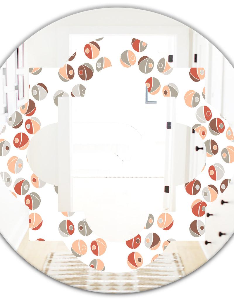 DesignQ Retro Abstract Design XIX - Modern Round Or Oval Wall Mirror - Quatrefoil