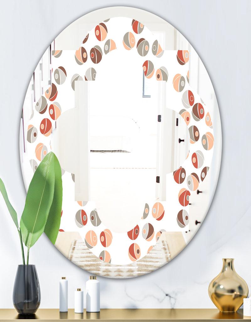 DesignQ Retro Abstract Design XIX - Modern Round Or Oval Wall Mirror - Quatrefoil