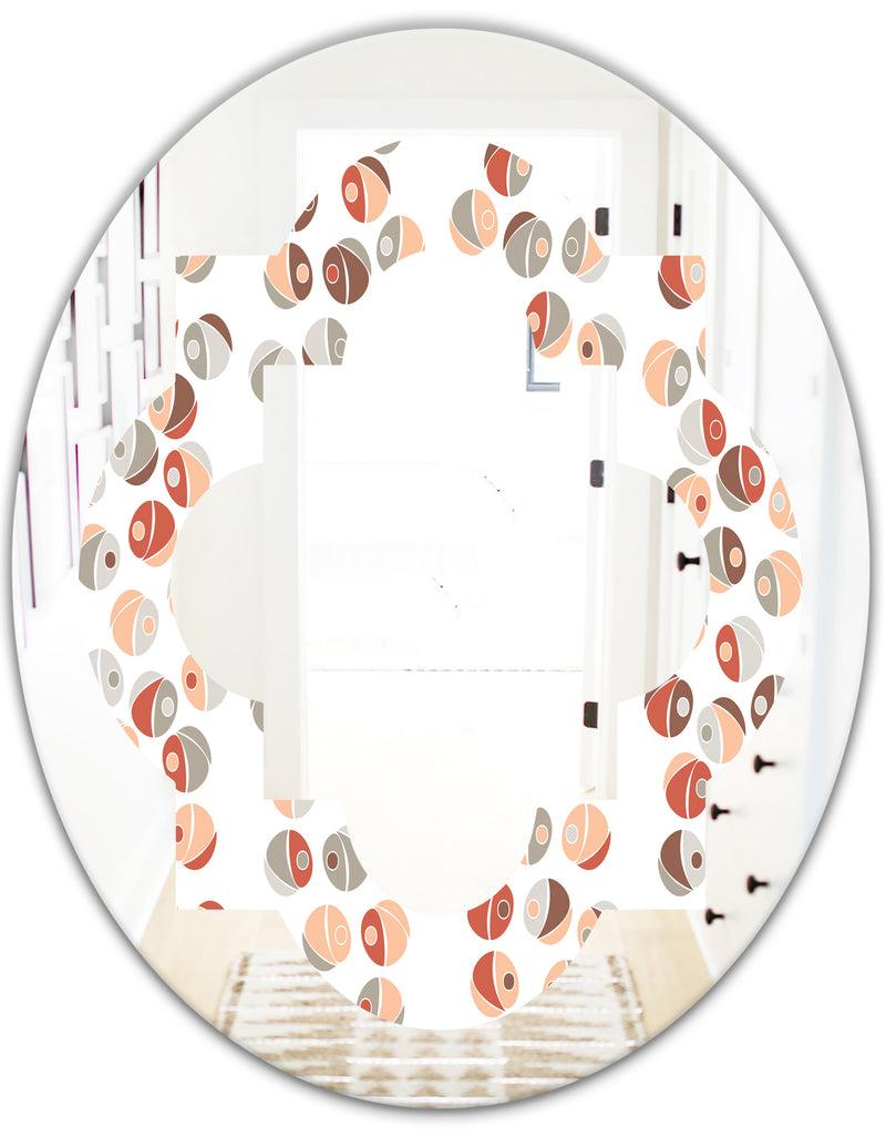 DesignQ Retro Abstract Design XIX - Modern Round Or Oval Wall Mirror - Quatrefoil