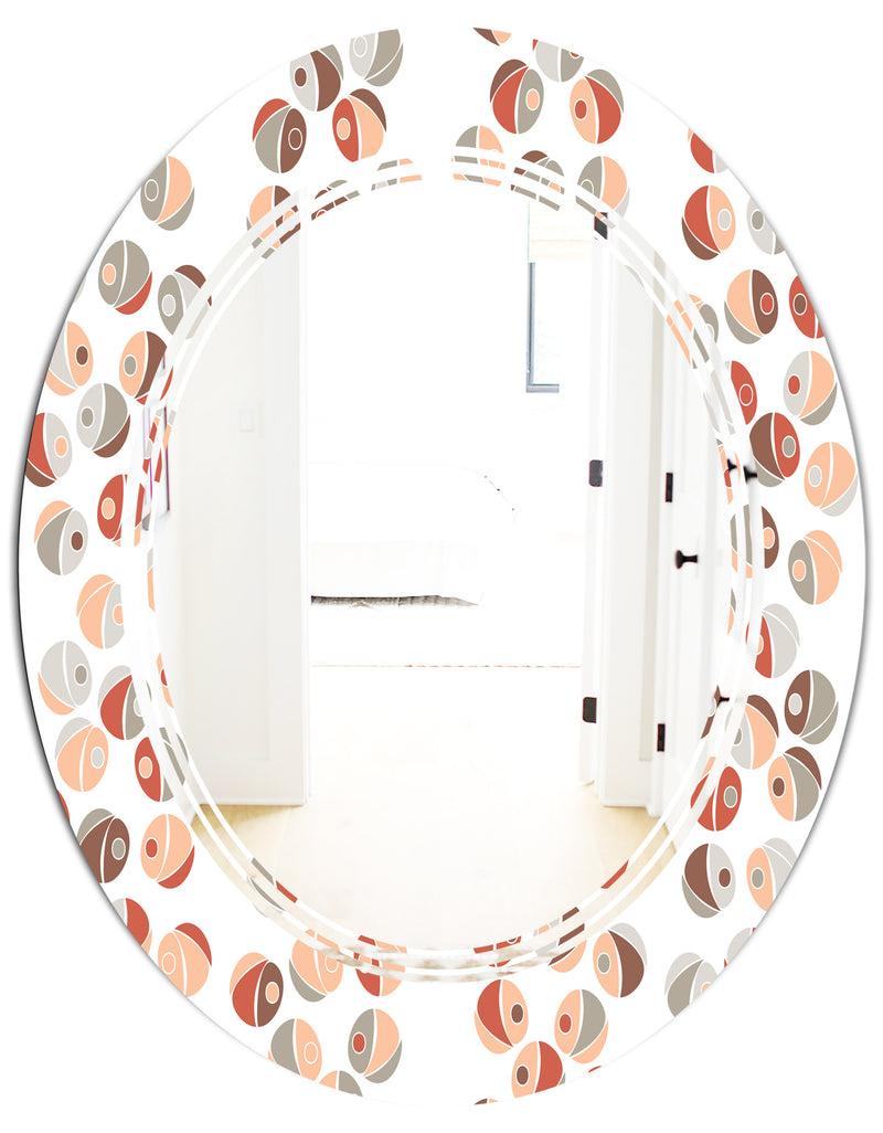 DesignQ Retro Abstract Design XIX - Modern Round Or Oval Wall Mirror - Triple C