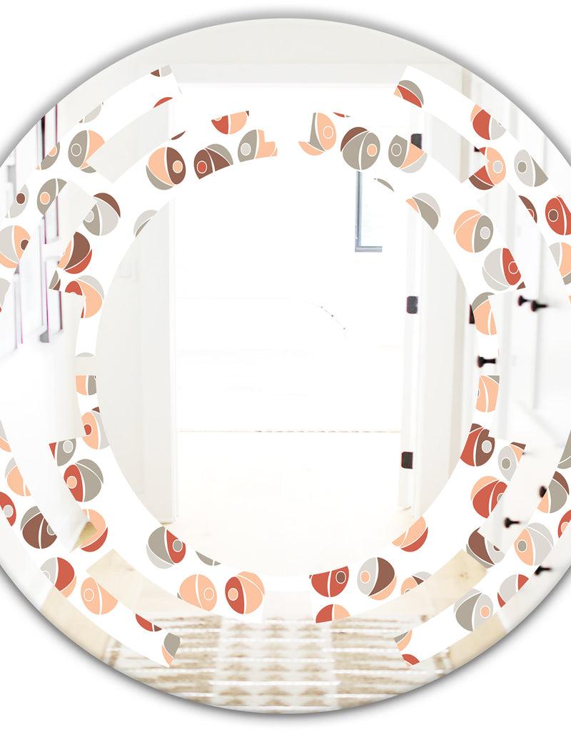 DesignQ Retro Abstract Design XIX - Modern Round Or Oval Wall Mirror - Space