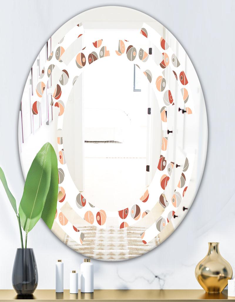 DesignQ Retro Abstract Design XIX - Modern Round Or Oval Wall Mirror - Space