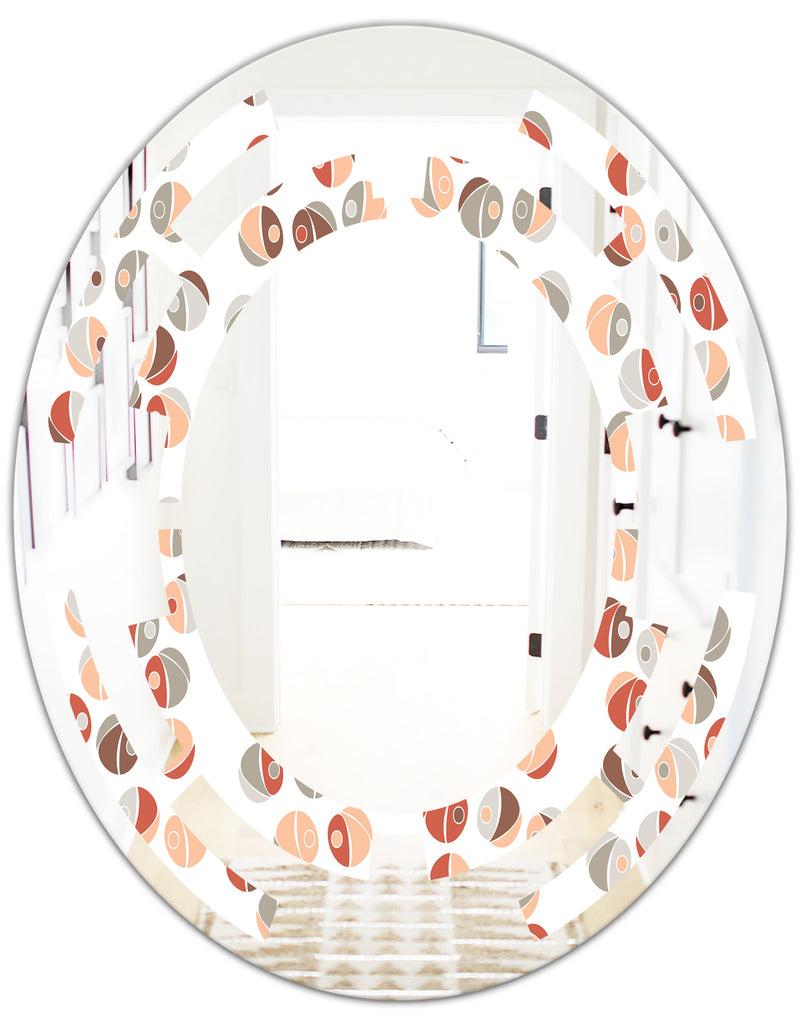 DesignQ Retro Abstract Design XIX - Modern Round Or Oval Wall Mirror - Space