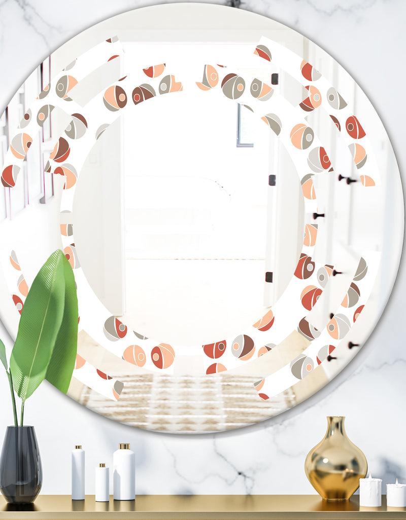 DesignQ Retro Abstract Design XIX - Modern Round or Oval Wall Mirror - Space