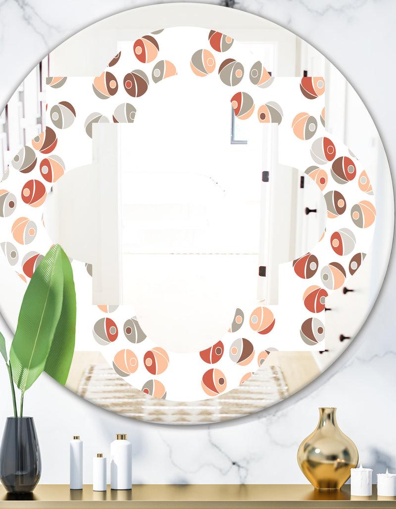 DesignQ Retro Abstract Design XIX - Modern Round or Oval Wall Mirror - Quatrefoil