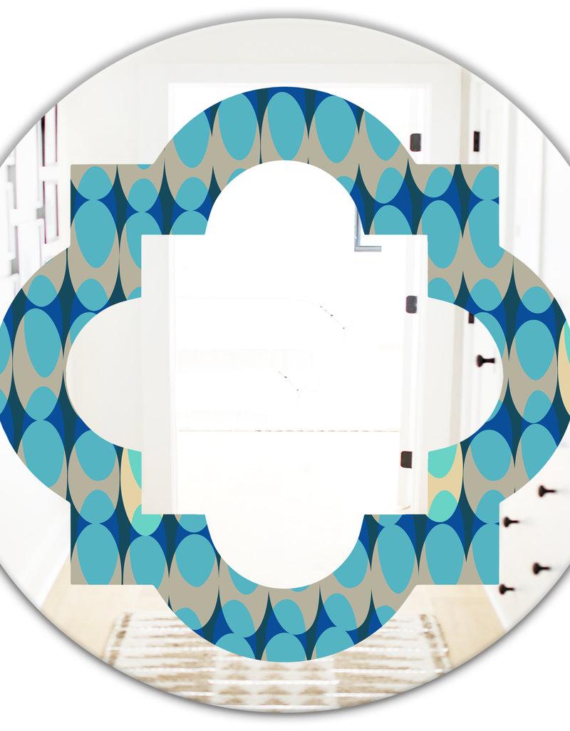 DesignQ Retro Abstract Design XV - Modern Round Or Oval Wall Mirror - Quatrefoil