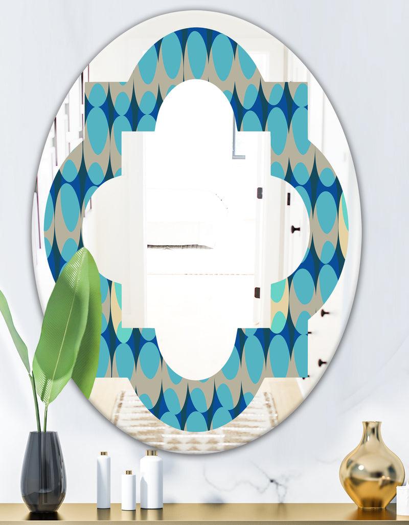 DesignQ Retro Abstract Design XV - Modern Round Or Oval Wall Mirror - Quatrefoil