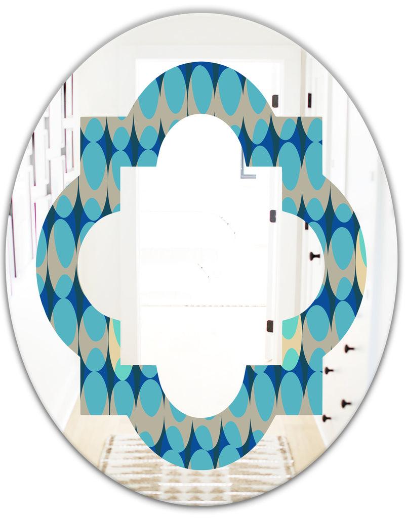 DesignQ Retro Abstract Design XV - Modern Round Or Oval Wall Mirror - Quatrefoil