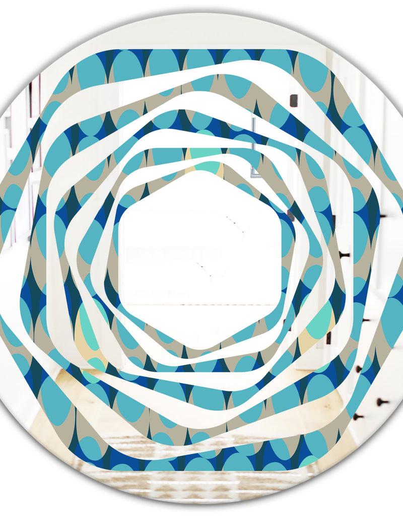 DesignQ Retro Abstract Design XV - Modern Round Or Oval Wall Mirror - Whirl