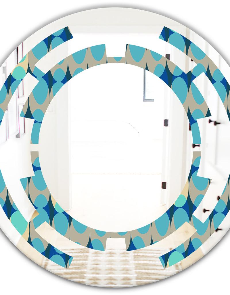 DesignQ Retro Abstract Design XV - Modern Round Or Oval Wall Mirror - Space