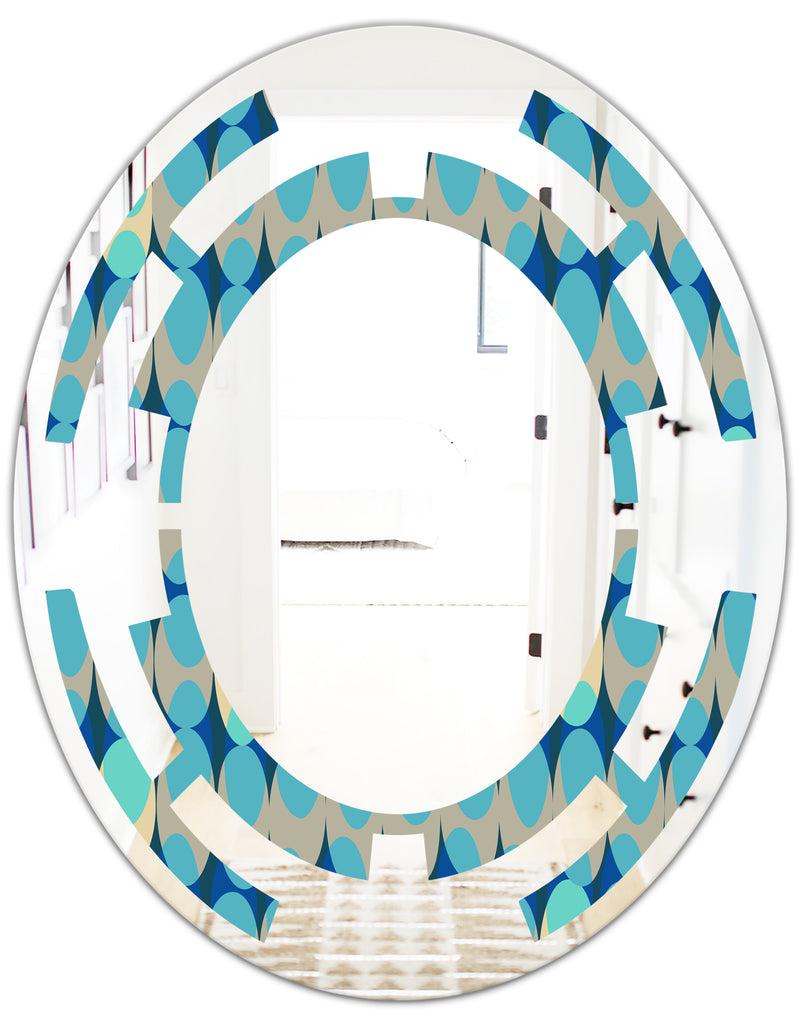 DesignQ Retro Abstract Design XV - Modern Round Or Oval Wall Mirror - Space