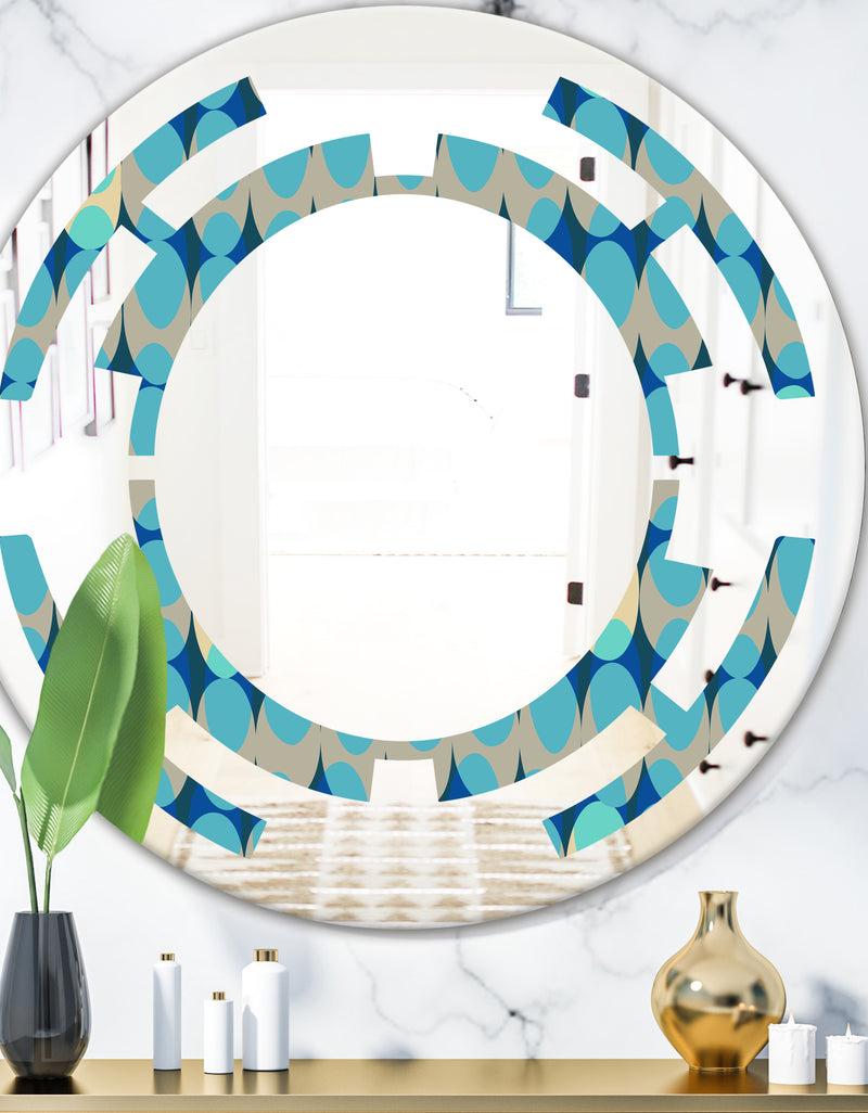 DesignQ Retro Abstract Design XV - Modern Round or Oval Wall Mirror - Space