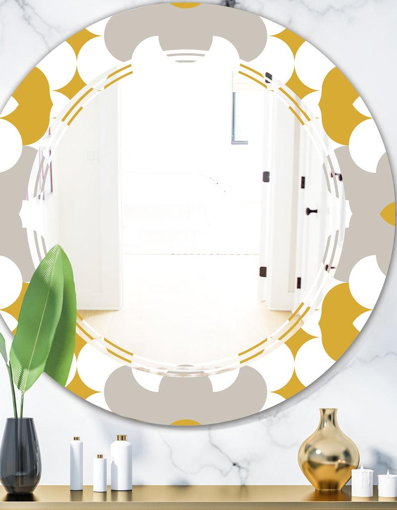 DesignQ Retro Abstract Design XVIII - Modern Round or Oval Wall Mirror - Triple C