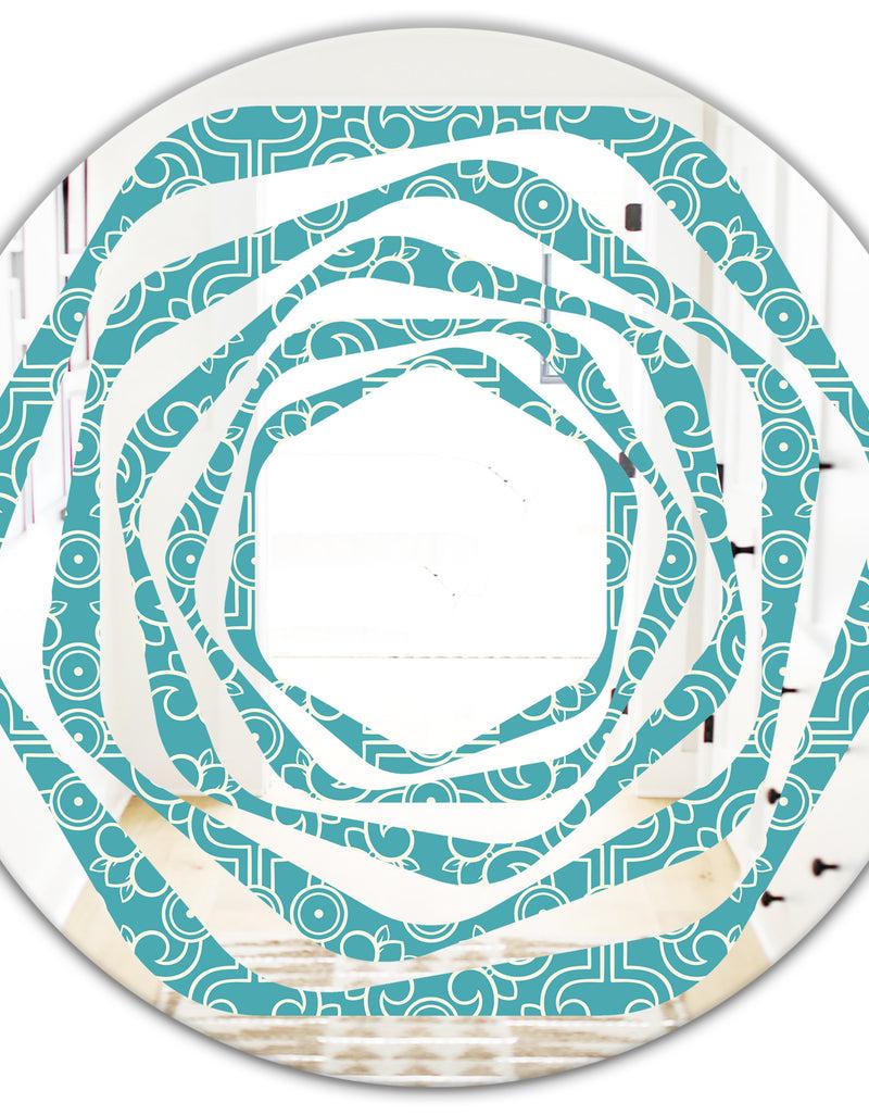 DesignQ Retro Abstract Pattern Design III - Modern Round Or Oval Wall Mirror - Whirl