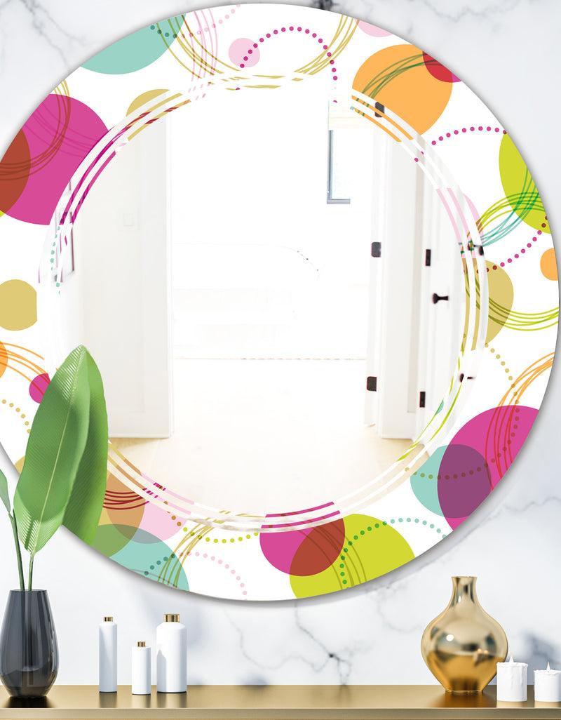 DesignQ Retro Circular Design II - Modern Round or Oval Wall Mirror - Triple C