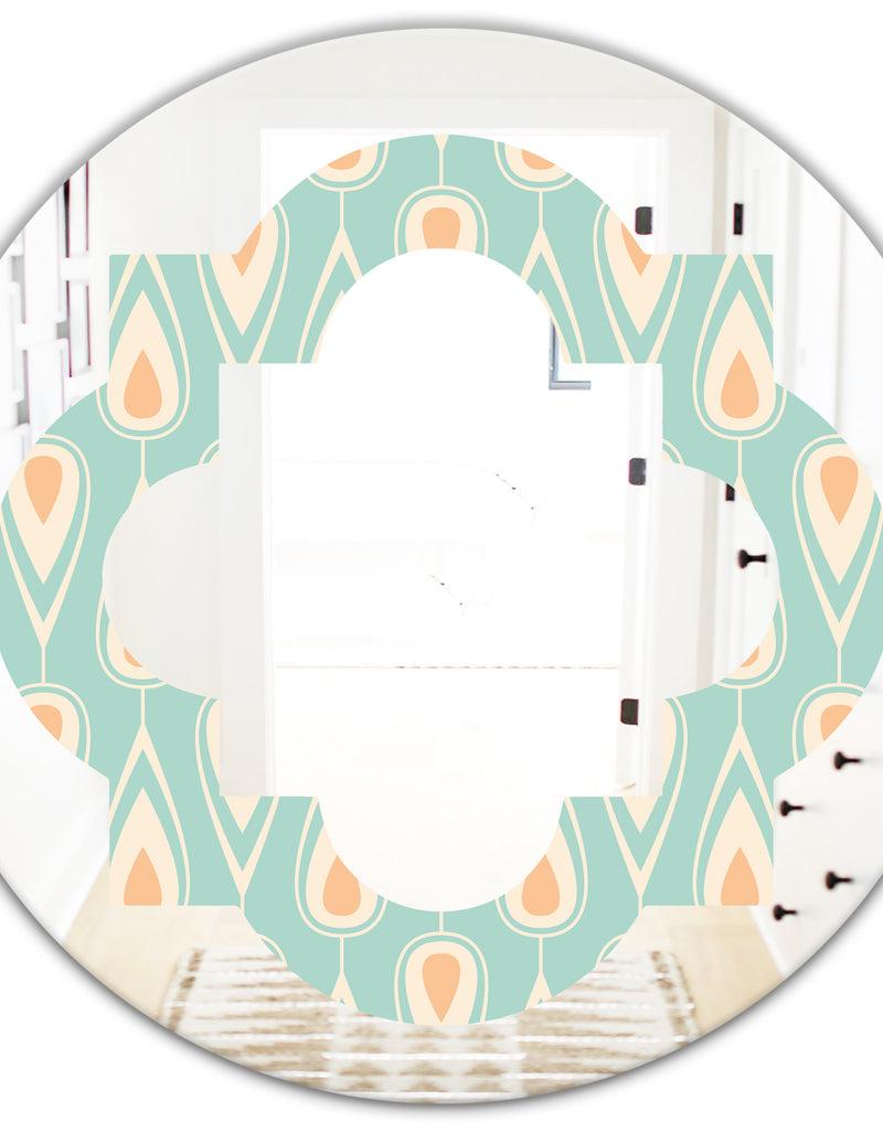 DesignQ Retro Ornamental Design VIII - Modern Round Or Oval Wall Mirror - Quatrefoil
