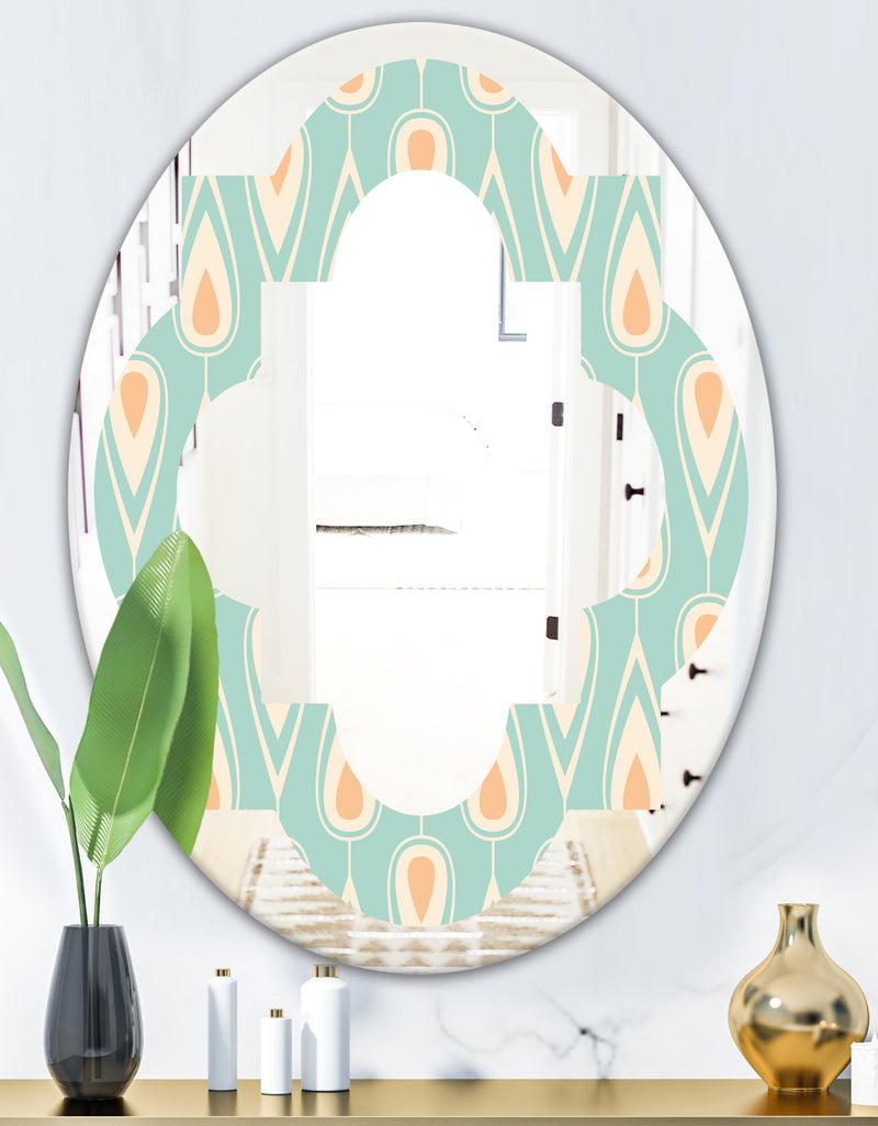 DesignQ Retro Ornamental Design VIII - Modern Round Or Oval Wall Mirror - Quatrefoil
