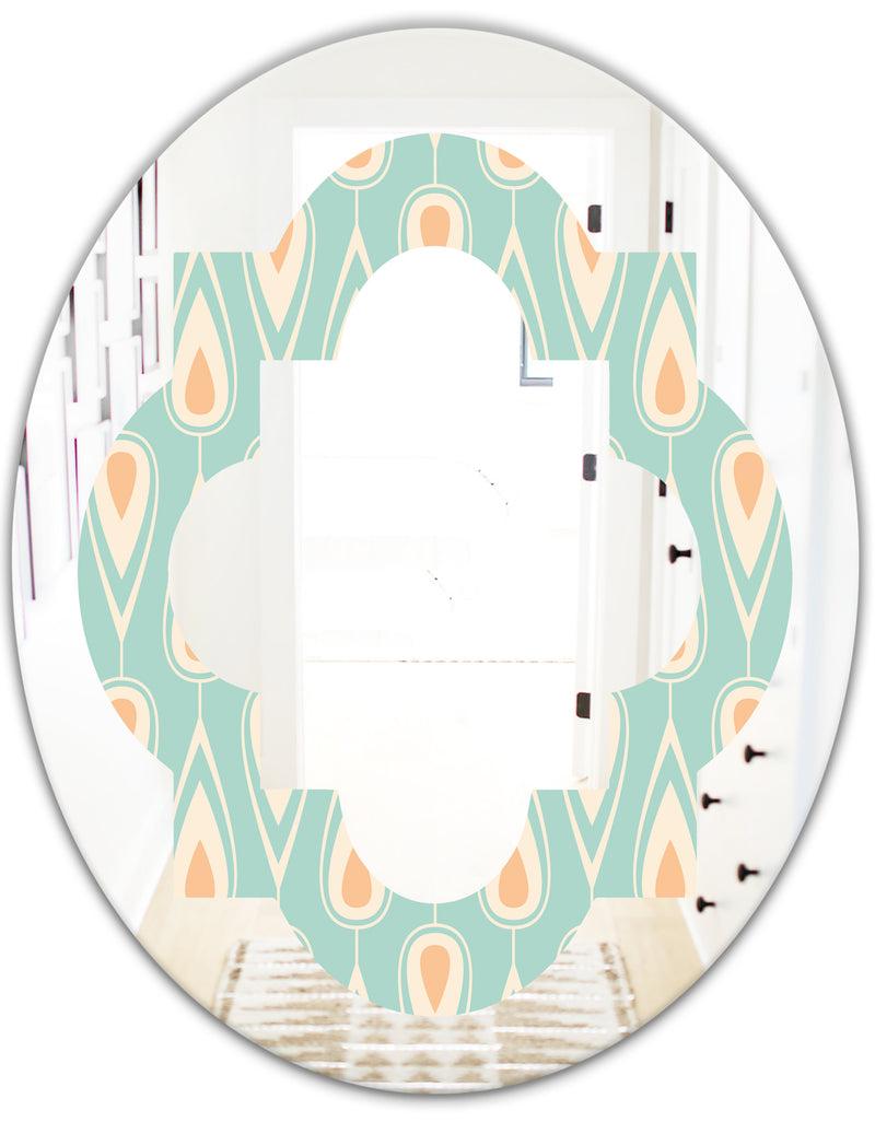 DesignQ Retro Ornamental Design VIII - Modern Round Or Oval Wall Mirror - Quatrefoil