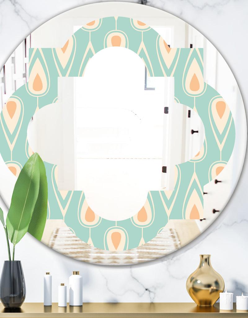 DesignQ Retro Ornamental Design VIII - Modern Round or Oval Wall Mirror - Quatrefoil