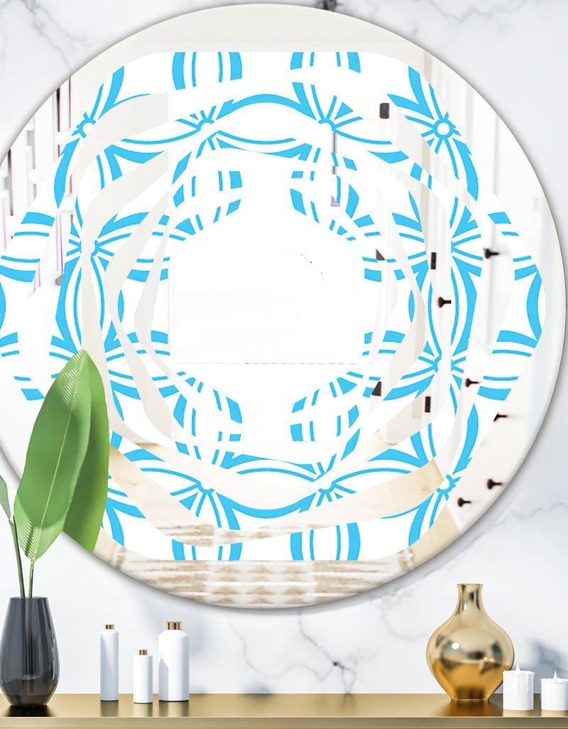 DesignQ Retro Pattern Abstract Design II - Modern Round or Oval Wall Mirror - Whirl