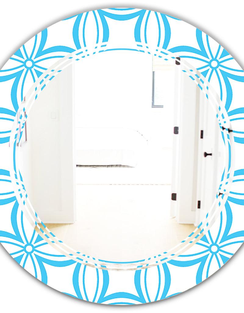 DesignQ Retro Pattern Abstract Design II - Modern Round Or Oval Wall Mirror - Triple C