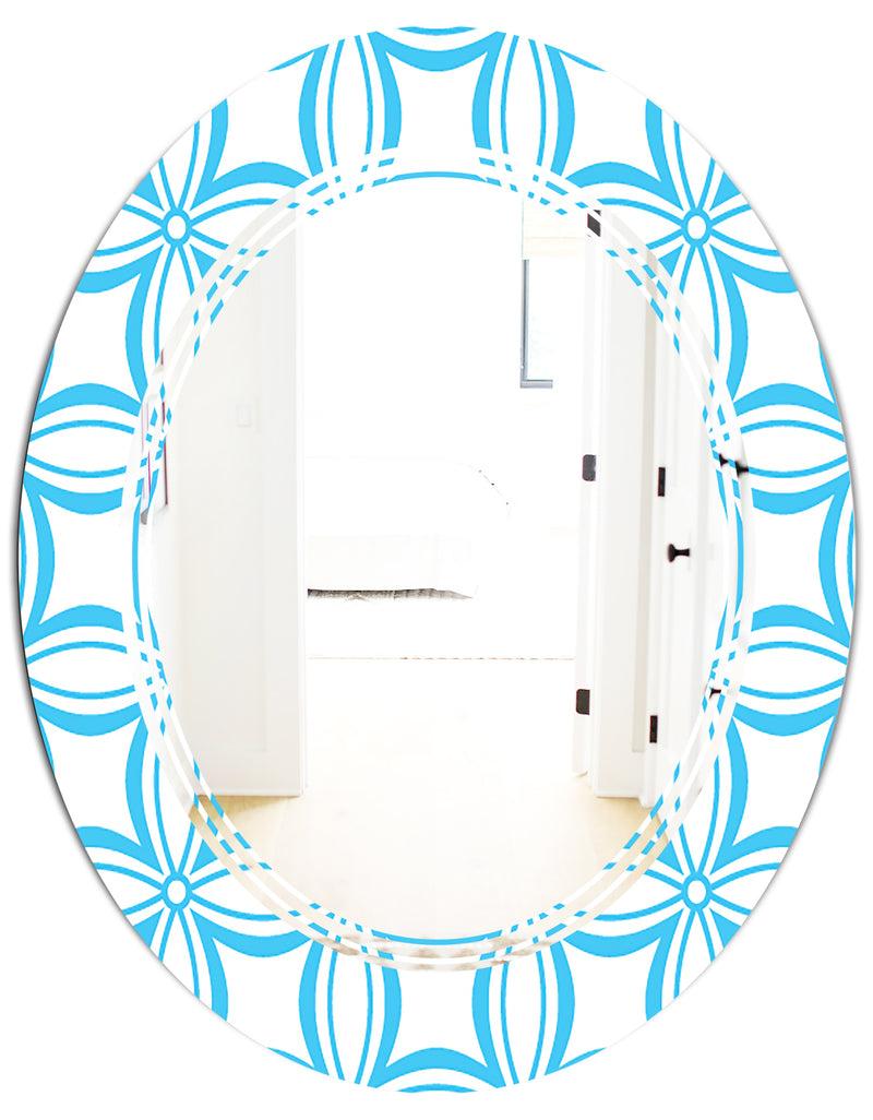 DesignQ Retro Pattern Abstract Design II - Modern Round Or Oval Wall Mirror - Triple C