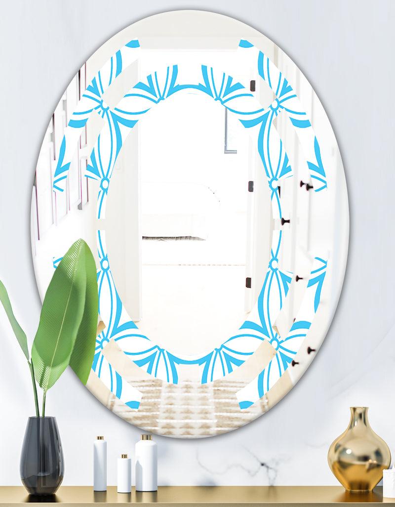 DesignQ Retro Pattern Abstract Design II - Modern Round Or Oval Wall Mirror - Space