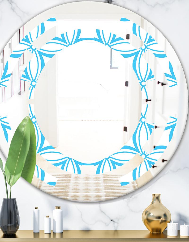 DesignQ Retro Pattern Abstract Design II - Modern Round or Oval Wall Mirror - Space