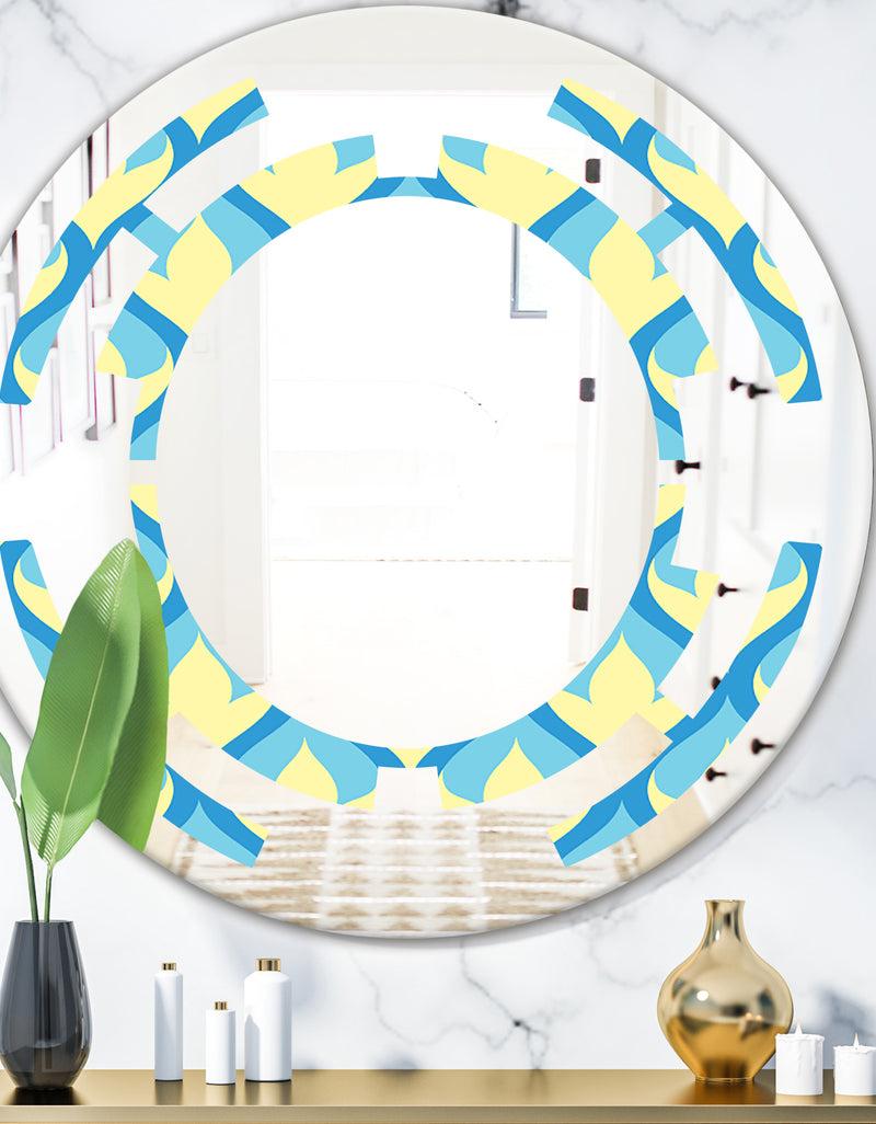 DesignQ Retro Pattern Abstract Design IX - Modern Round or Oval Wall Mirror - Space