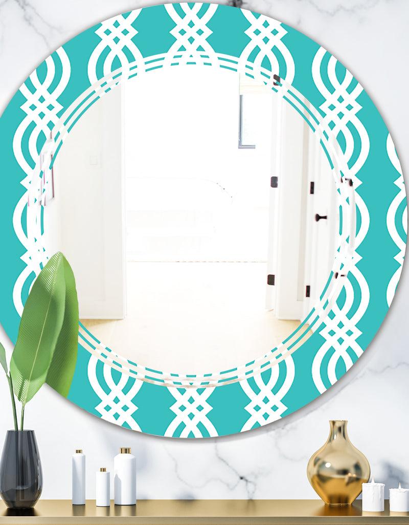 DesignQ Retro Pattern Abstract Design VII - Modern Round or Oval Wall Mirror - Triple C