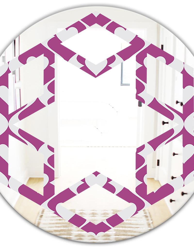 DesignQ Retro Pattern Abstract Design VIII - Modern Round Or Oval Wall Mirror - Hexagon Star
