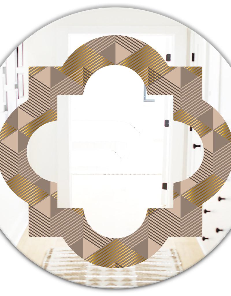 DesignQ Retro Square Design VI - Modern Round Or Oval Wall Mirror - Quatrefoil