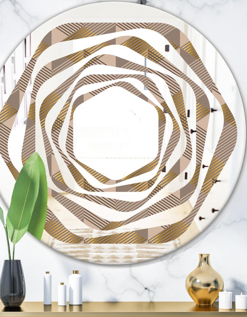 DesignQ Retro Square Design VI - Modern Round or Oval Wall Mirror - Whirl