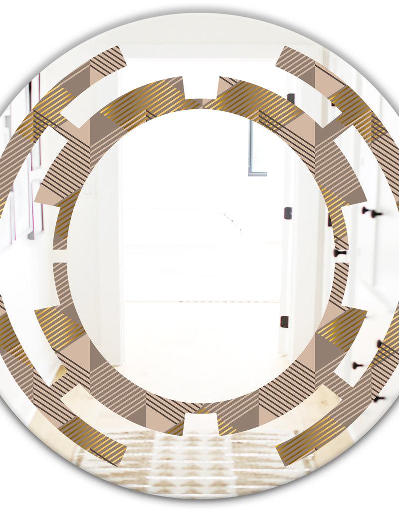 DesignQ Retro Square Design VI - Modern Round Or Oval Wall Mirror - Space