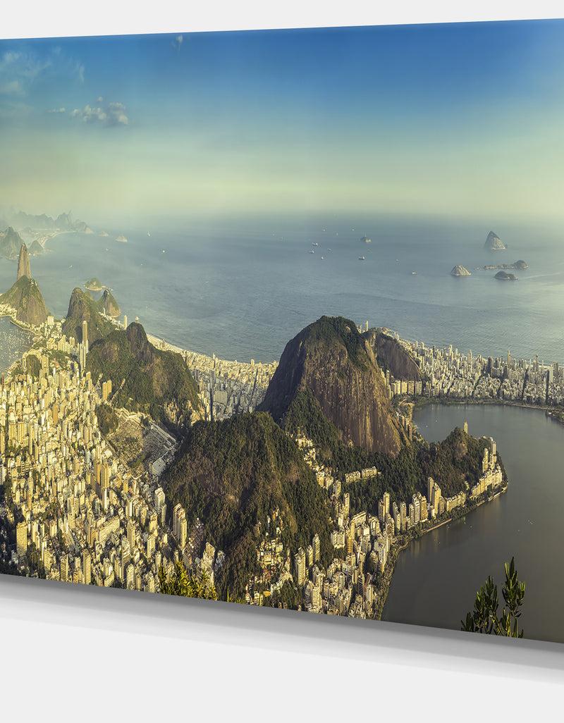 DesignQ Rio De Janeiro With Copacabana - Landscape Canvas Wall Artwork