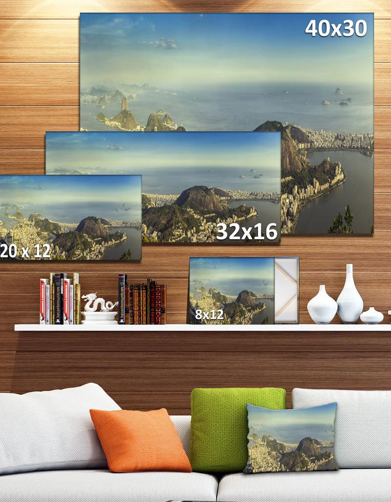 DesignQ Rio De Janeiro With Copacabana - Landscape Canvas Wall Artwork