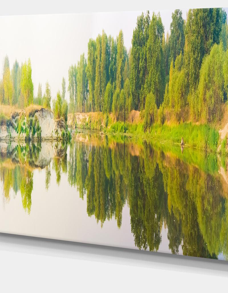 DesignQ River And Forest Panorama - Landscape Wall Artwork