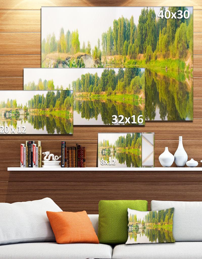 DesignQ River And Forest Panorama - Landscape Wall Artwork