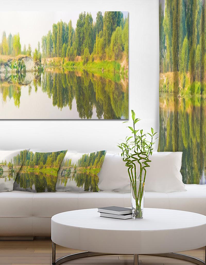 DesignQ River And Forest Panorama - Landscape Wall Artwork