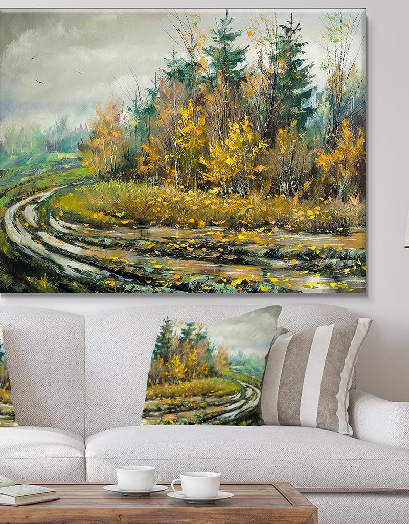 DesignQ River on a Decline - Landscape Canvas Art Print