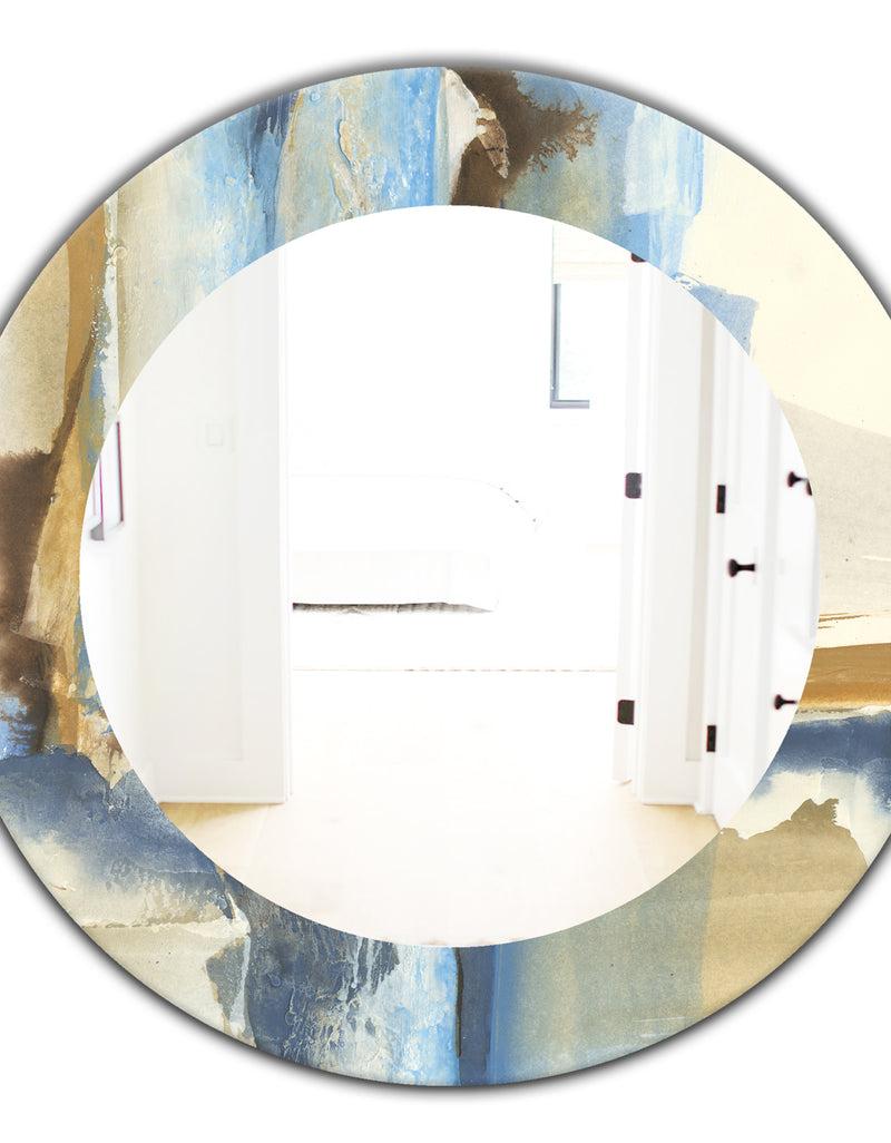 DesignQ River Run II - Traditional Mirror - Frameless Oval Or Round Wall Mirror