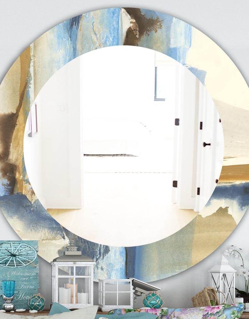 DesignQ River Run II - Traditional Mirror - Frameless Oval or Round Wall Mirror