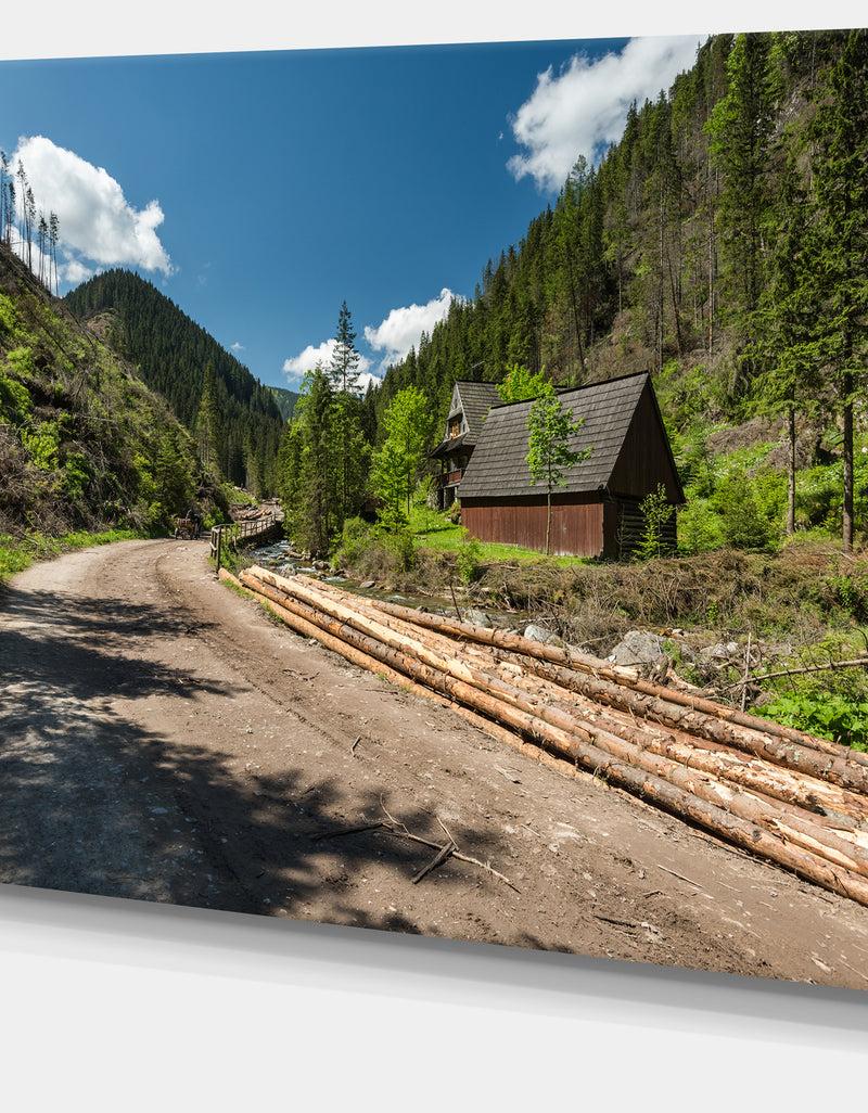 DesignQ Road In Chocholowska Valley - Landscape Art Print Canvas